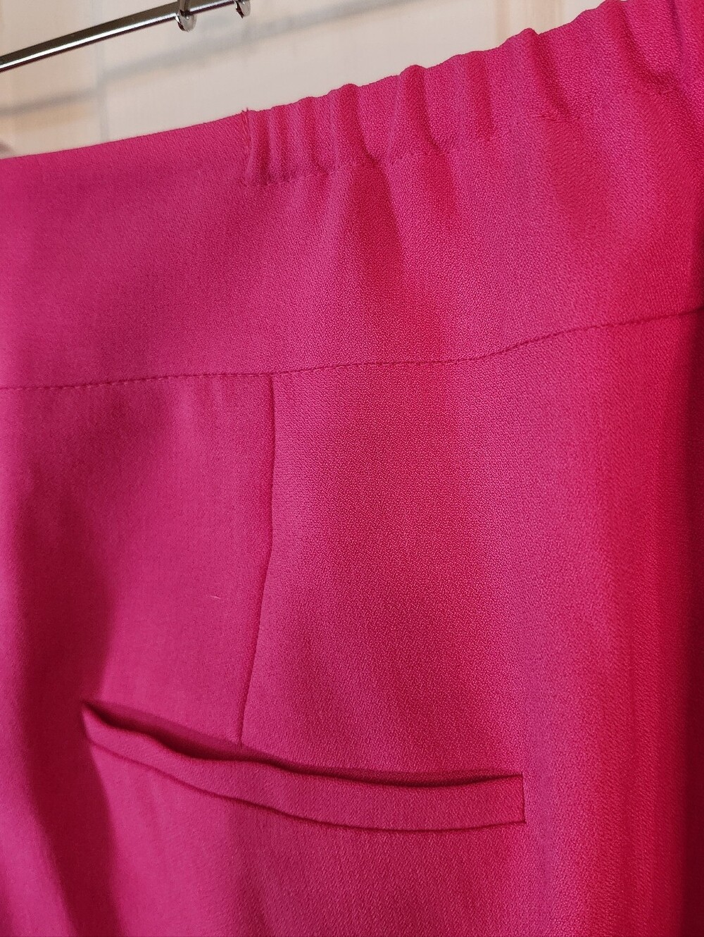 NEW Hot Pink Women's High-Waist Wide-Leg Pants Barbie Pink Kasper 20W - Picture 13 of 14